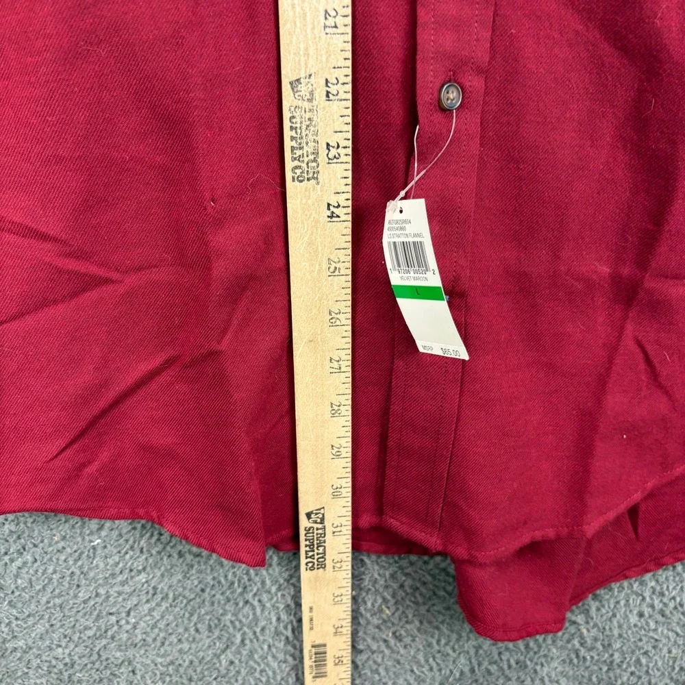 IZOD Mens Stratton Flannel Button Down Shirt Velvet Maroon Large NWT 407GR25R604